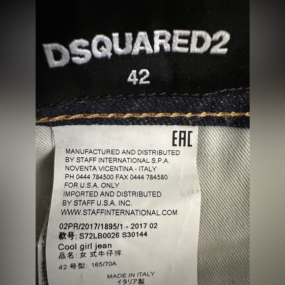 DSQUARED2 Women's Raw Denim Pants 42 COOL GIRL JEAN Cropped  Indigo Blue - Picture 4 of 6